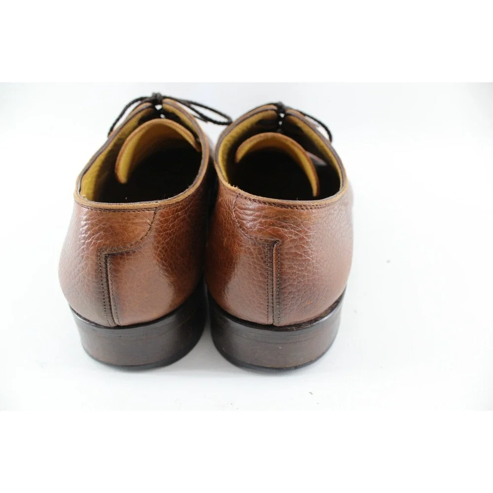 VTG Zenith by Divarese Brown‎ Pebbled Leather Oxford Dress Shoes Men Size 43